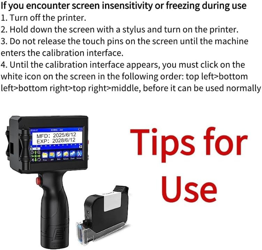 Handheld Inkjet Printer Gun PT3000 Printing Height 0.08-0.5Inch Inkjet Coder wit