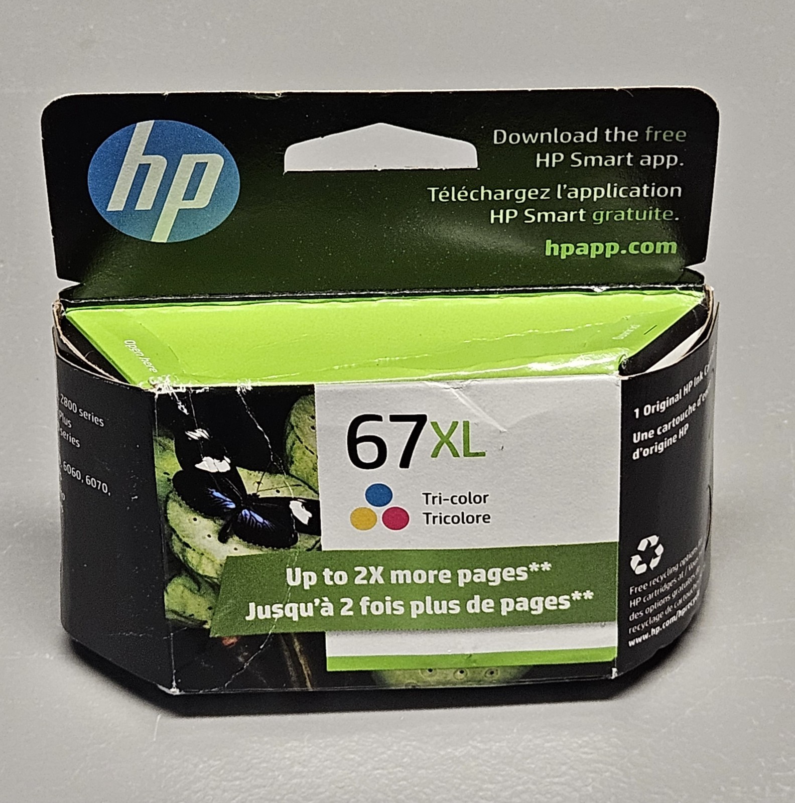 Genuine HP 67XL High Yield Tri Color Original Ink Cartridge 12/25