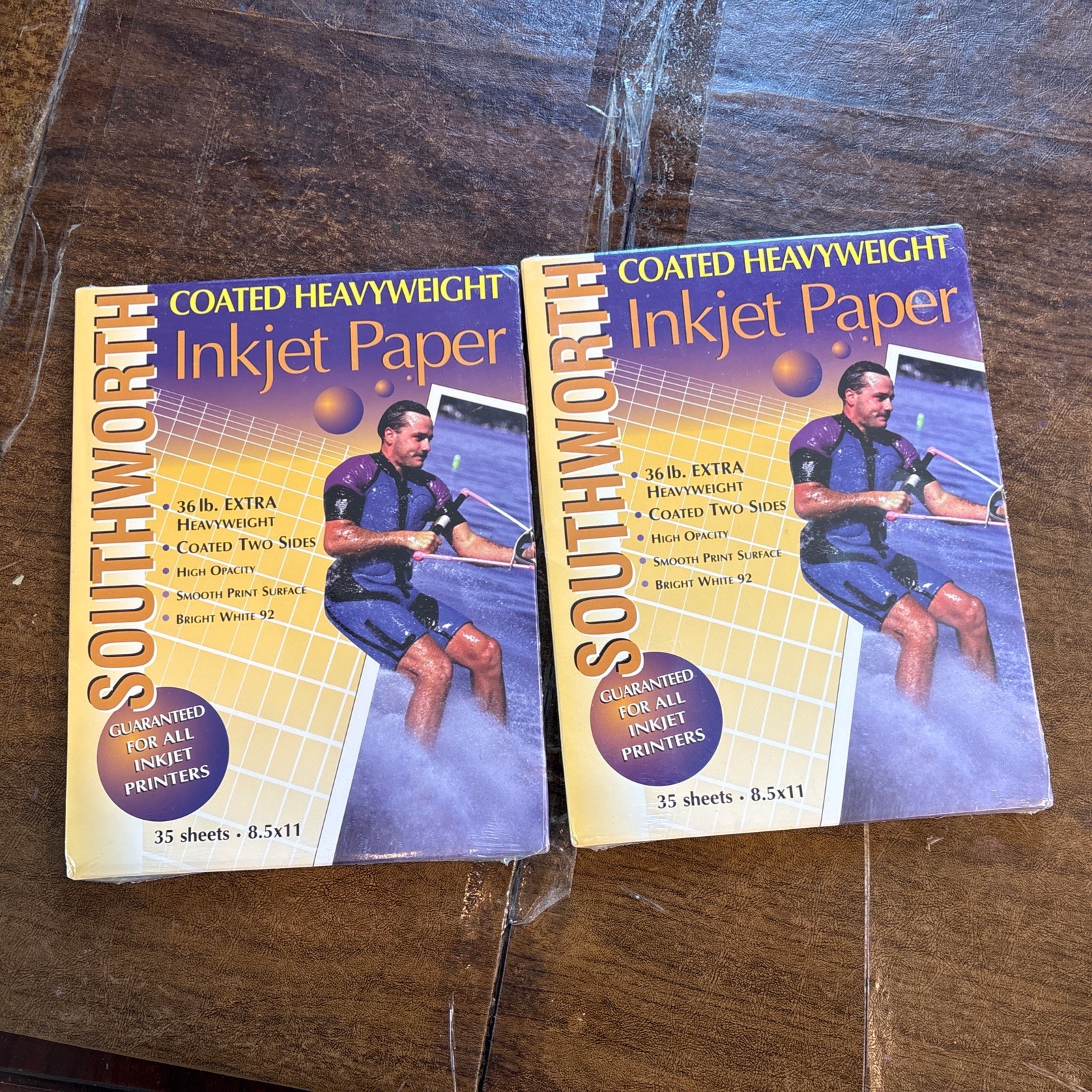 2-Southworth Coated Heavyweight 36 lb Inkjet Copy Paper Bright White 92 W31QC