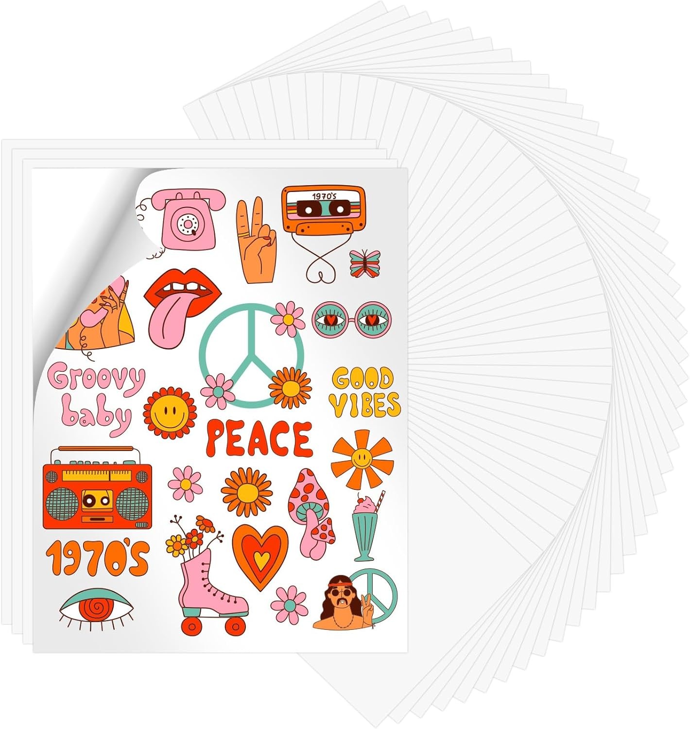 Glossy White Printable Vinyl Sticker Paper 20-100 Pack for Inkjet Printer 8.5×11