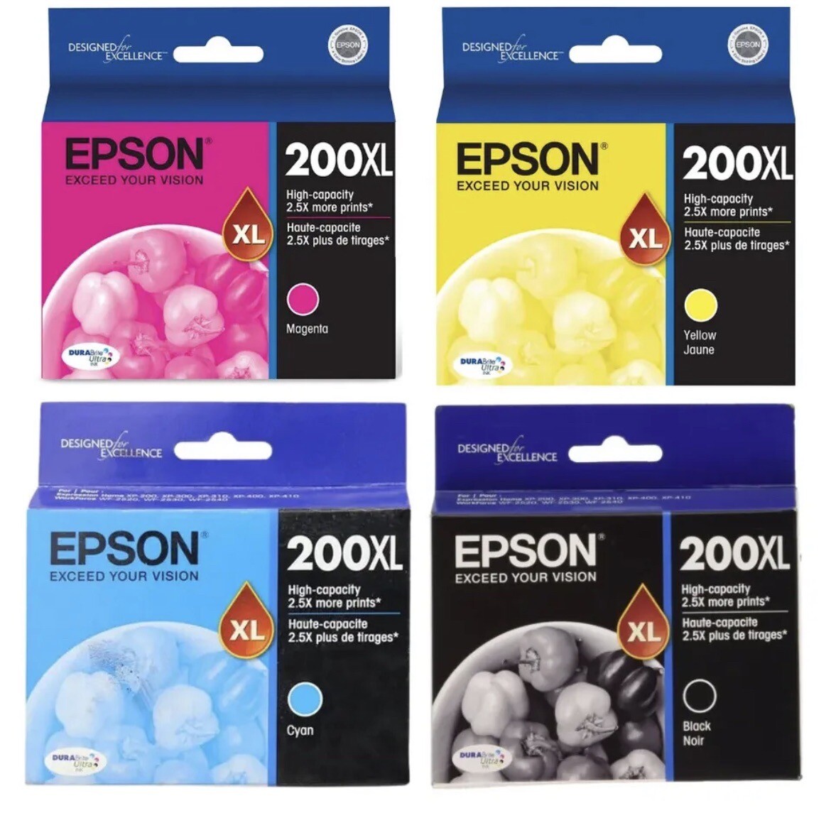 Genuine Epson 200XL High Yield Black & Color (NO RETAIL BOX) – Exp.: 2024