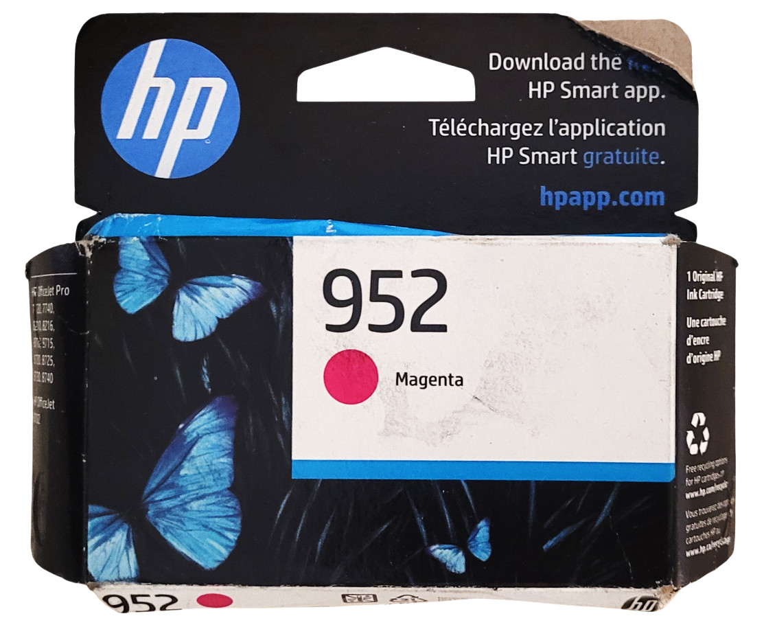 HP 952 Magenta Ink Cartridge With Deformed Box Exp: 10-2027