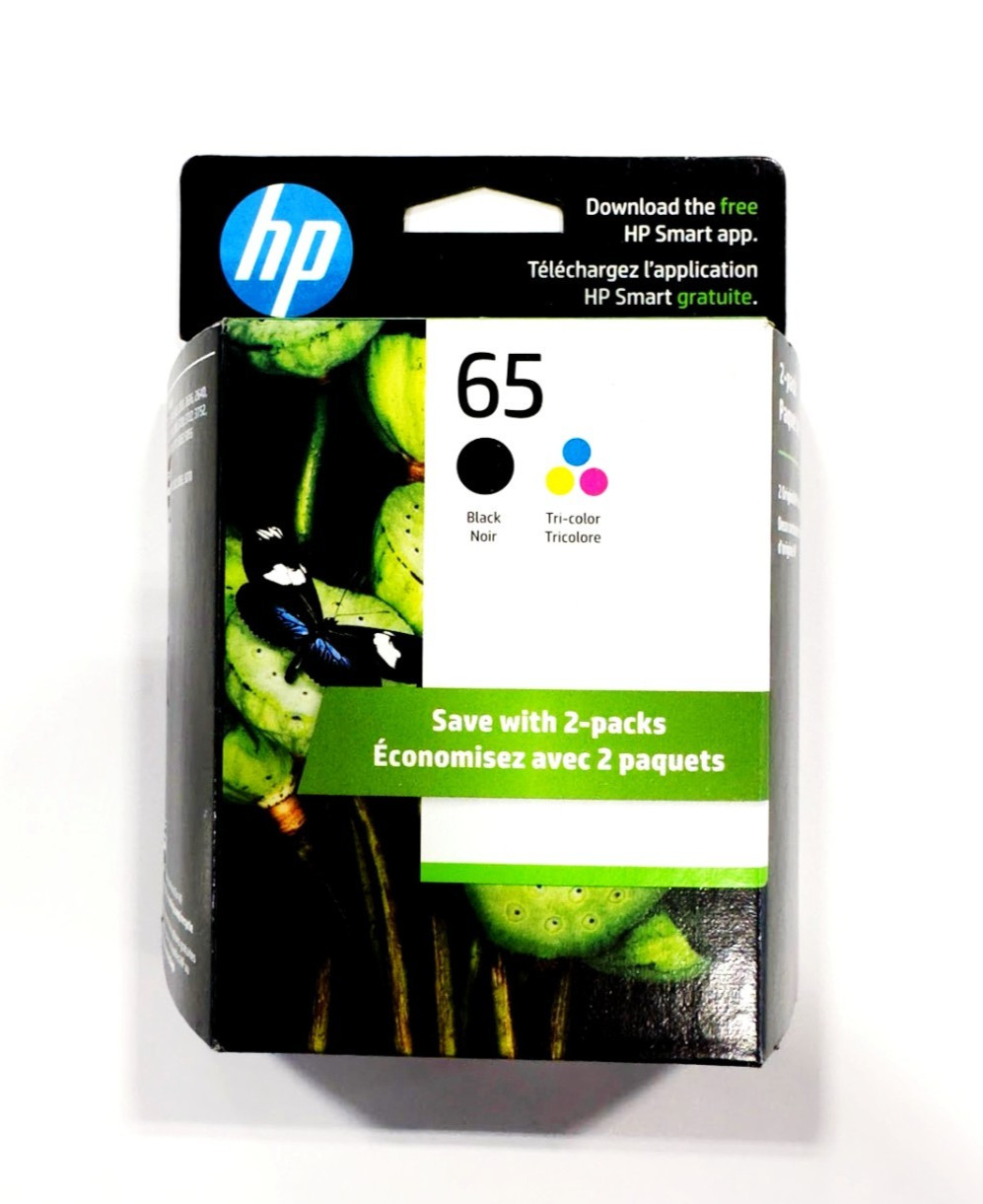 HP #65 2pack Combo Ink Cartridges 65 Black and Color NEW GENUINE