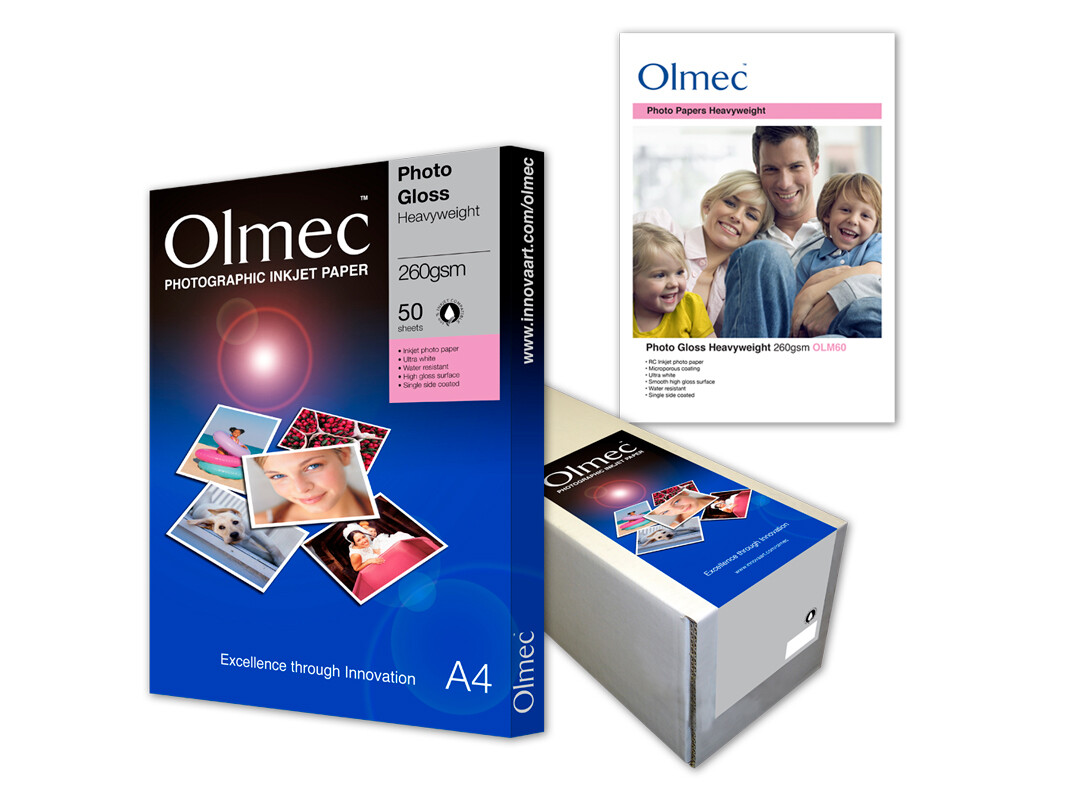 Olmec OLM-060 Photo Glossy Inkjet Printer Paper 260gsm A4 (50 Sheets)