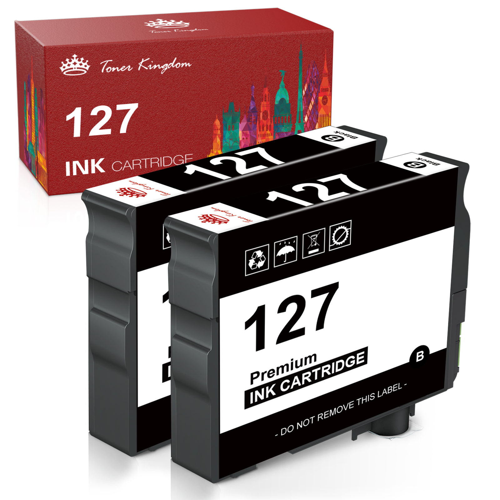 2PK Ink Cartridge for Epson 127 with Workforce WF-3520 WF-3530 WF3540 Series