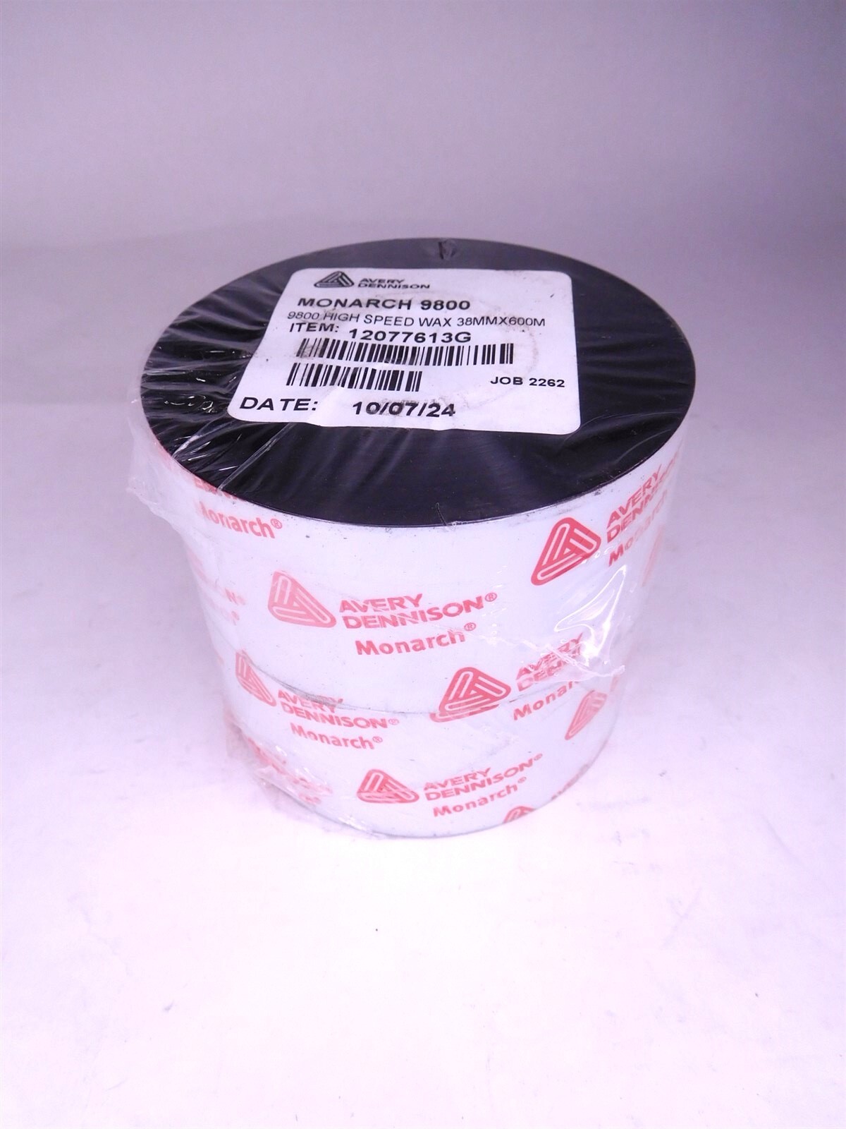 (2) Avery Dennison Monarch 9800 High Speed Wax 12077613G 90mm x 600m Ribbon (S3)