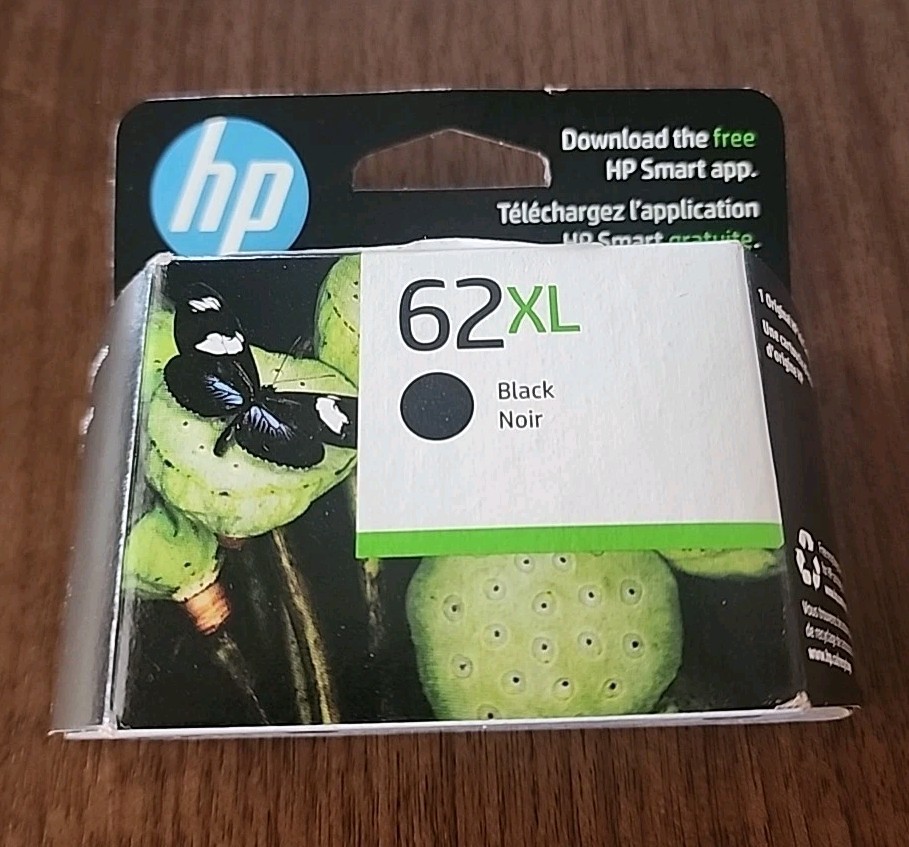 Official HP 62XL Black Ink Cartridge C2P05AN High Yield. Warranty Ended NOV 2023