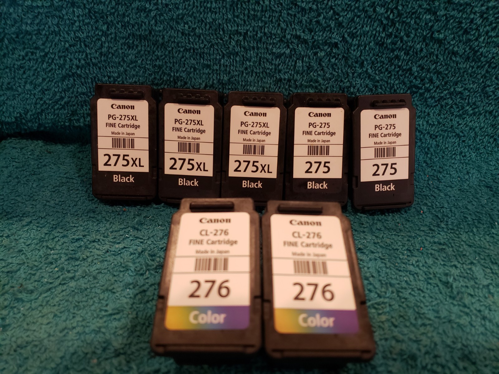 Canon PIXMA Used PG-275XL black PG-275 CL-276 Color EMPTY lot of 7 Cartridges