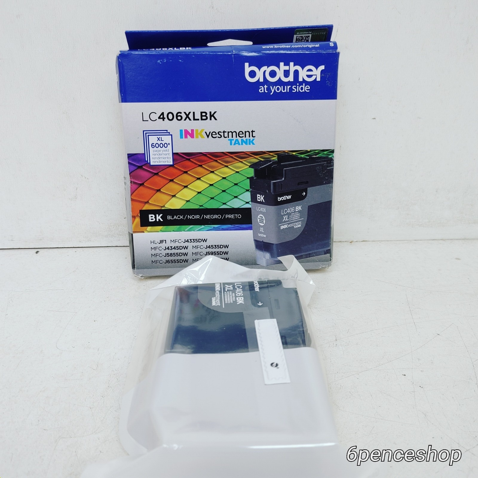 Sealed in OB-11/2028 Brother LC406XLBK Black High-Yield Ink Cartridge