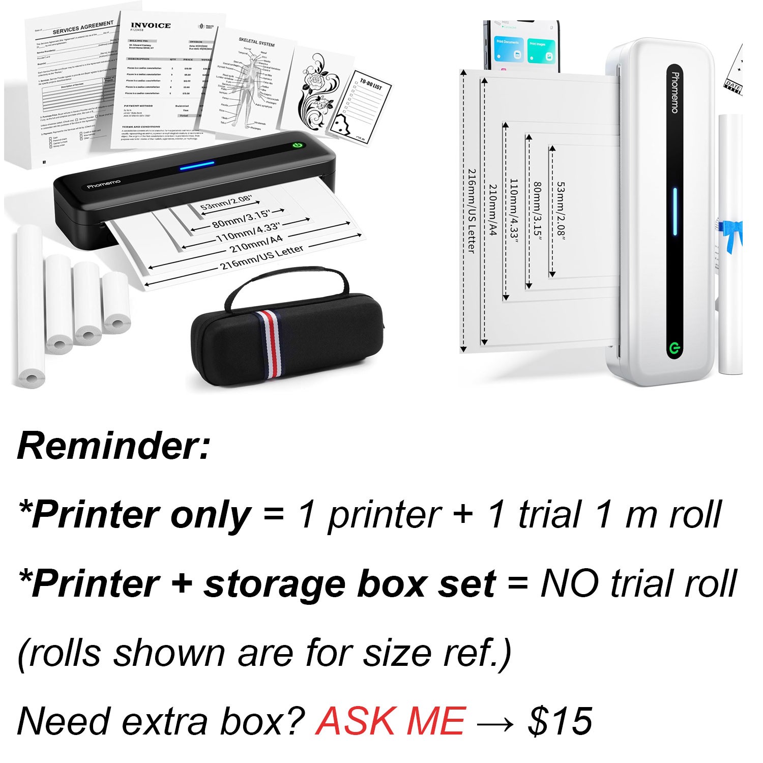Phomemo M832 A4 Bluetooth Portable Thermal Printer For Android iOS Phone&Laptop
