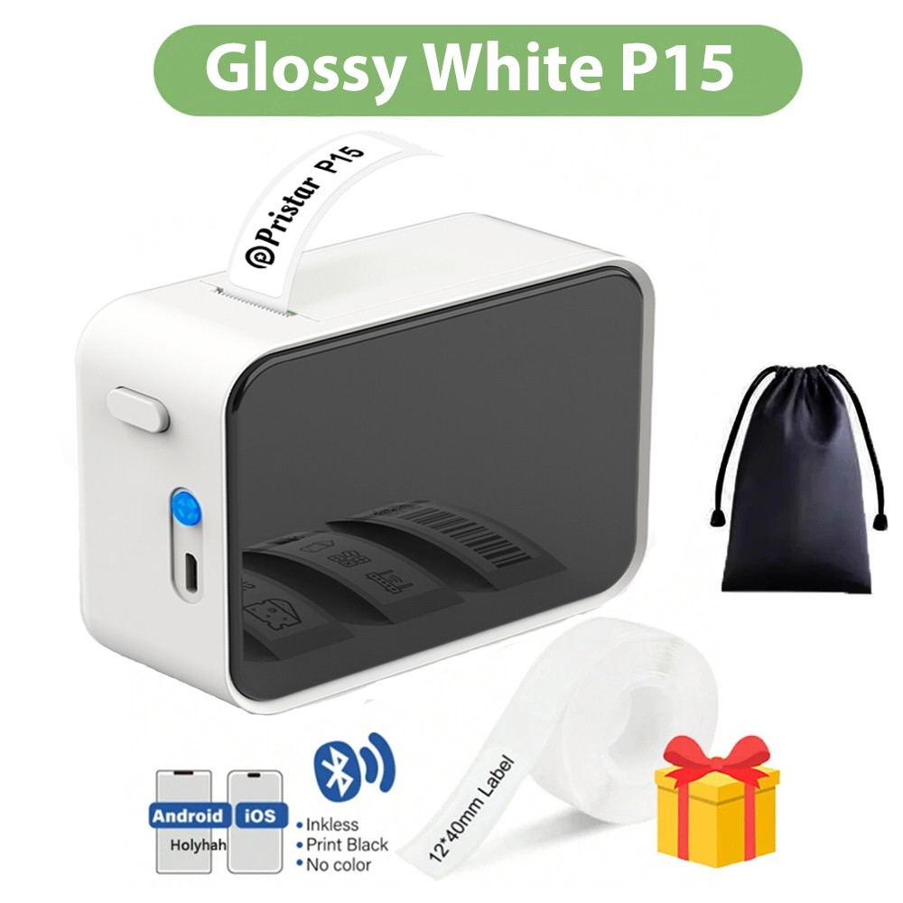 P15 Bluetooth Label Maker Machine Portable Sticker Barcode Thermal Label Printer