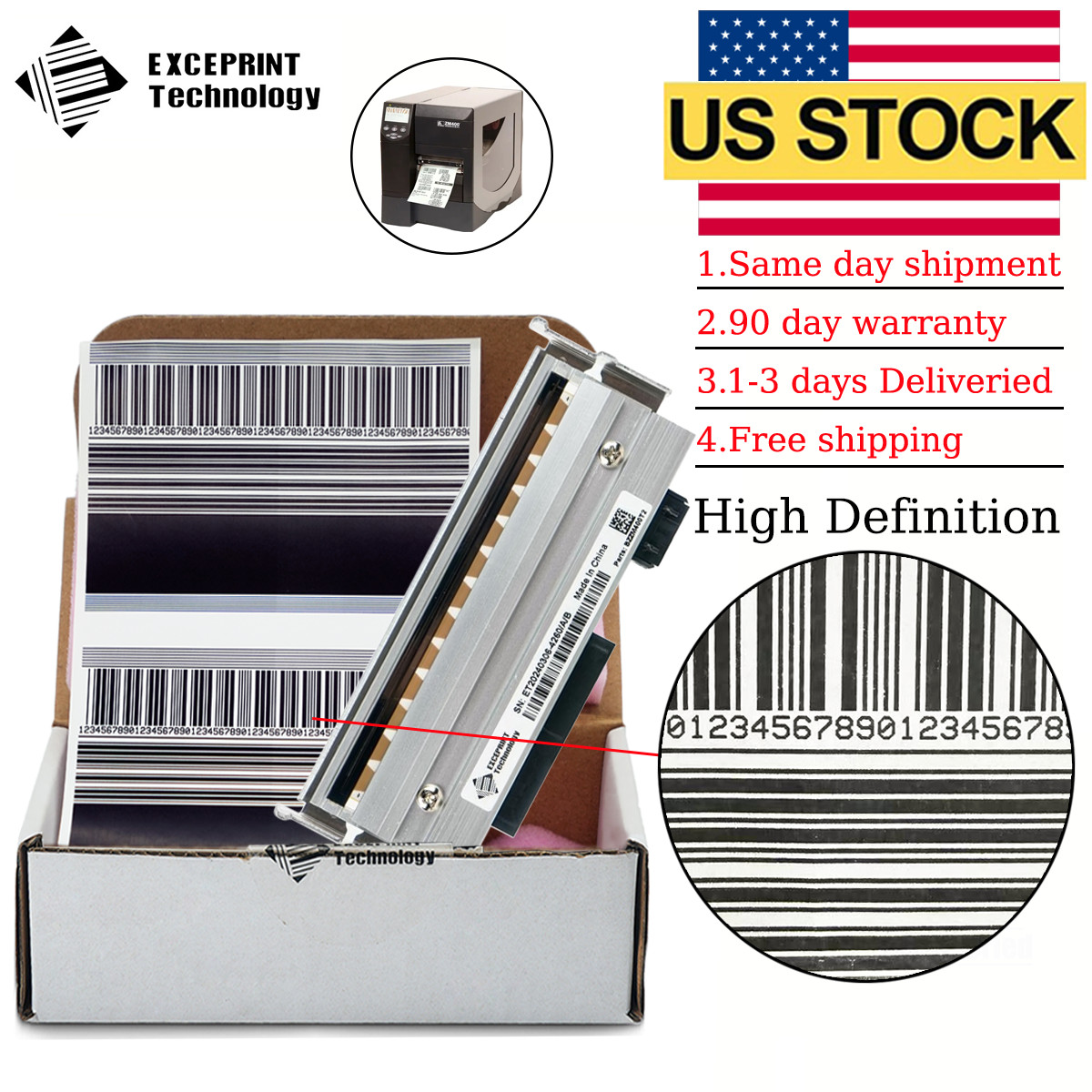 🔥 Printhead for Zebra ZM400 Printer – 203dpi Print Head 79800M USA STOCK 🔥