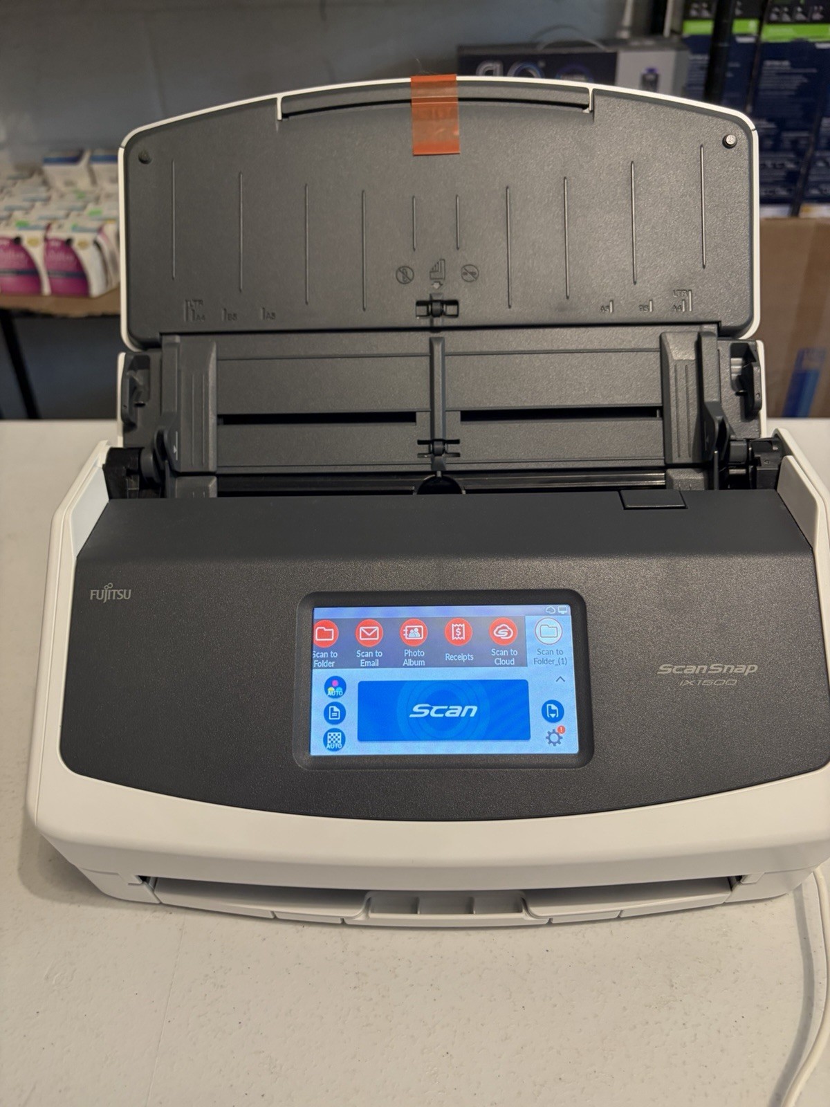 Fujitsu ScanSnap iX1500 Document Scanner – Deluxe White/Gray (PA03770-B005)
