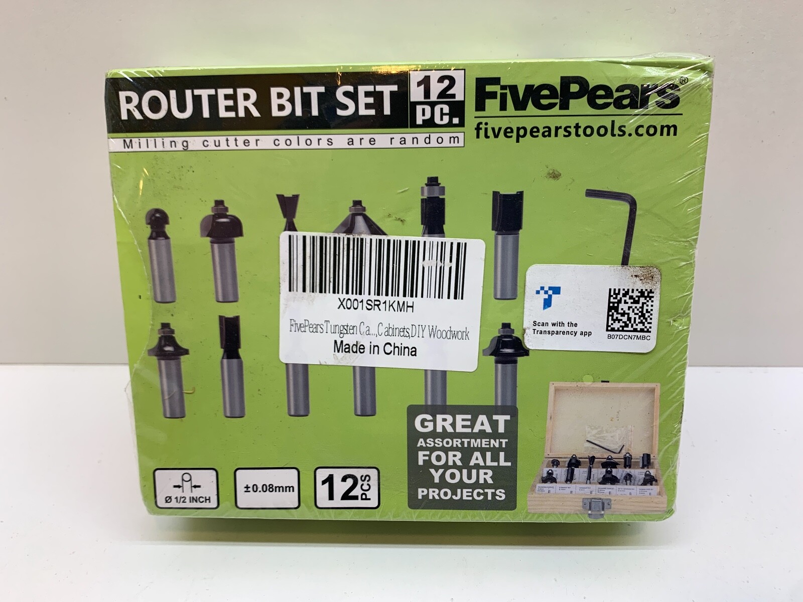 FivePears Tungsten Carbide Router Bits – 12 Piece Set With 1/2-Inch Shank Doors