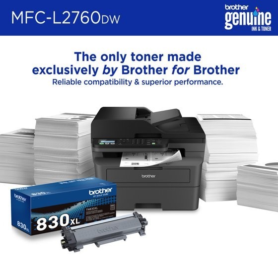 Brother Wireless MFC-L2760DW Compact Monochrome All-in-One Laser Printer
