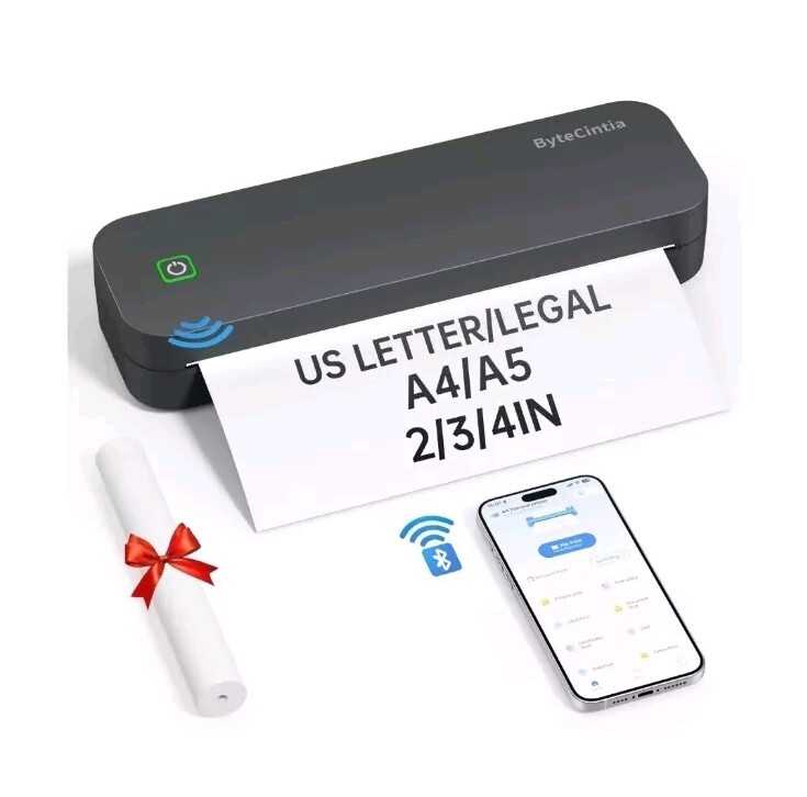 Portable Printer for Travel, Wireless Thermal Printer Supports 8.5 x 11 Inch …