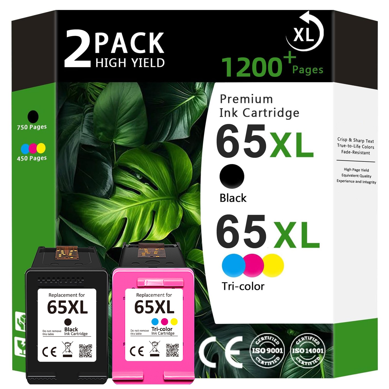 65XL Ink Cartridges for HP 65 XL Deskjet 2622 2652 2655 3722 ENVY 5052 5055 5058
