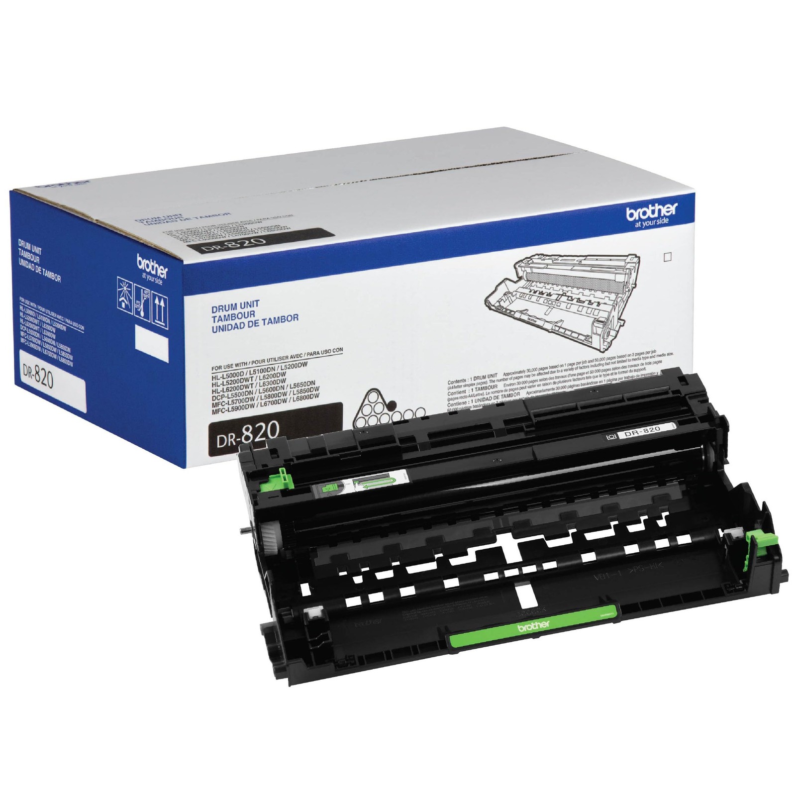 Brother Genuine-Drum Unit, DR820, Seamless Integration, Yields 1 Size, Black