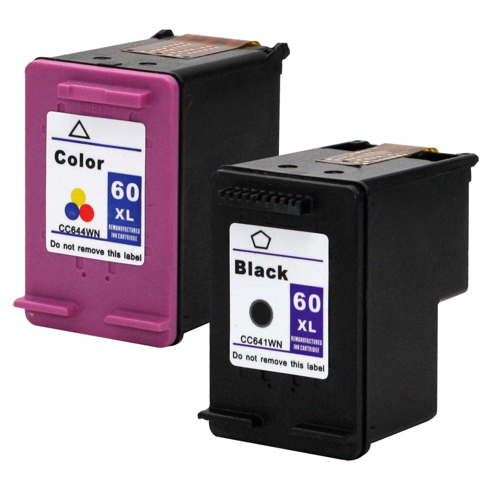 2PKs HP 60XL 60 XL Ink Cartridge PhotoSmart C4640 C4650 C4680 C4740 C4750 C4780