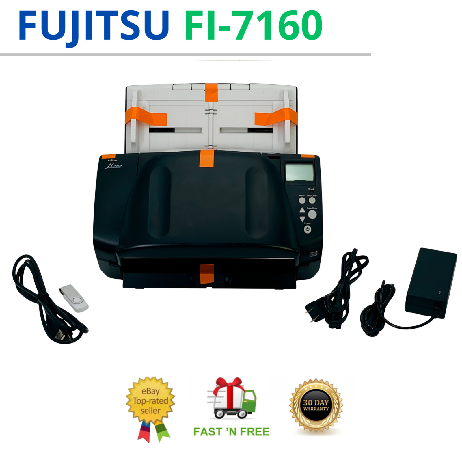Fujitsu Fi-7160 High Speed Color Duplex Document Scanner USB 3.0 w/FULL SET