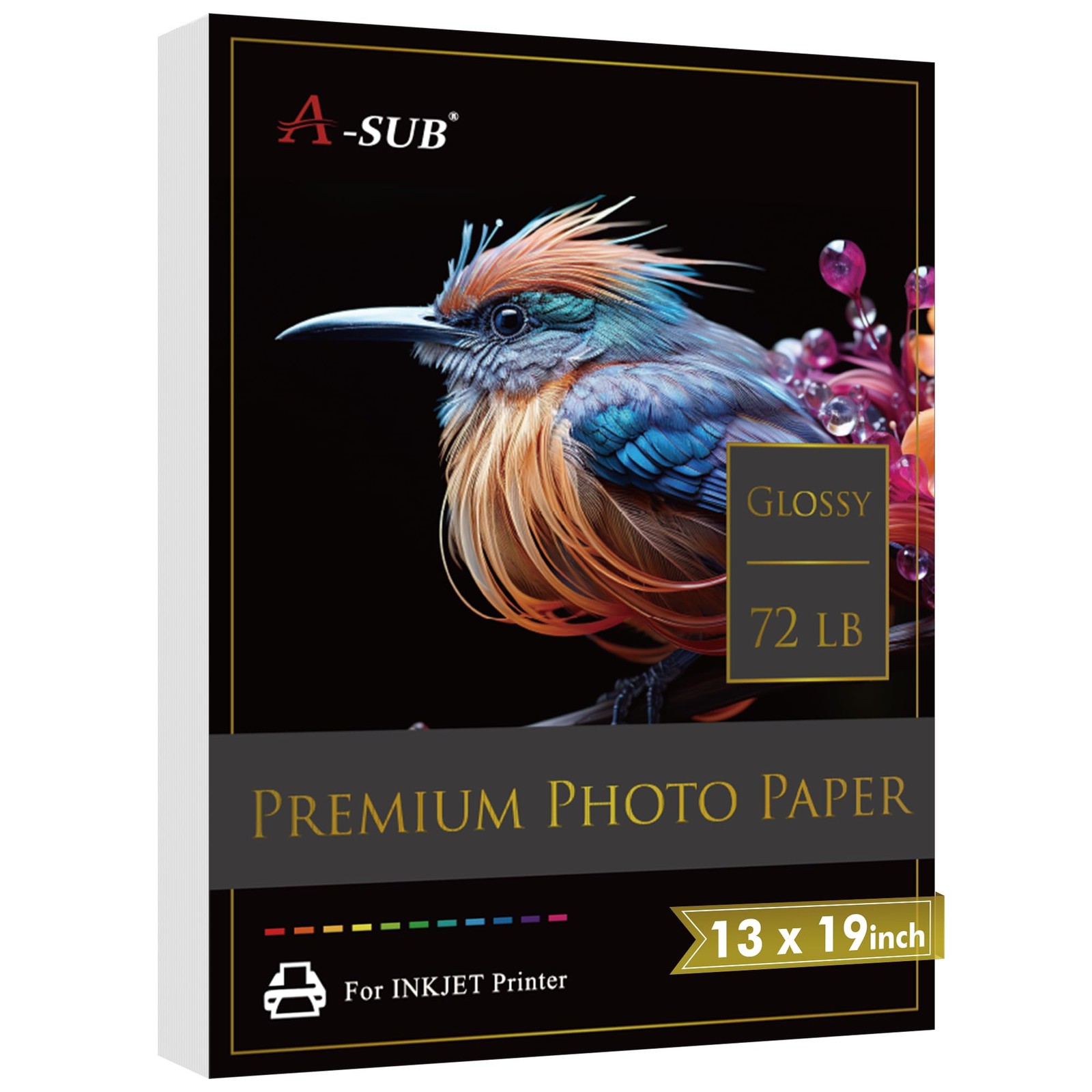 50 Sheets Premium Photo Paper High Glossy 13×19 Inch 72lb Inkjet Printer