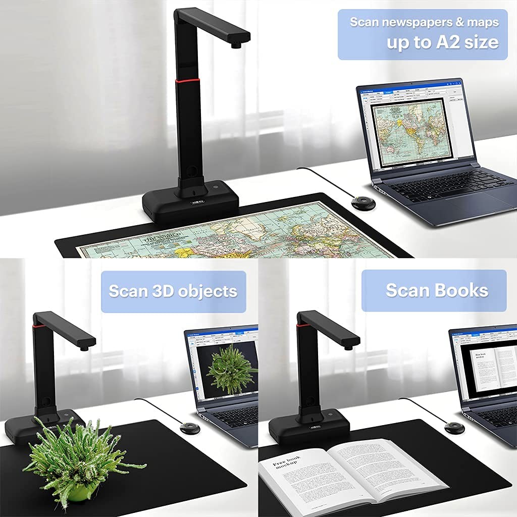 VIISAN Large Format Book & Document Scanner, Capture Size A2 book scanner, a2