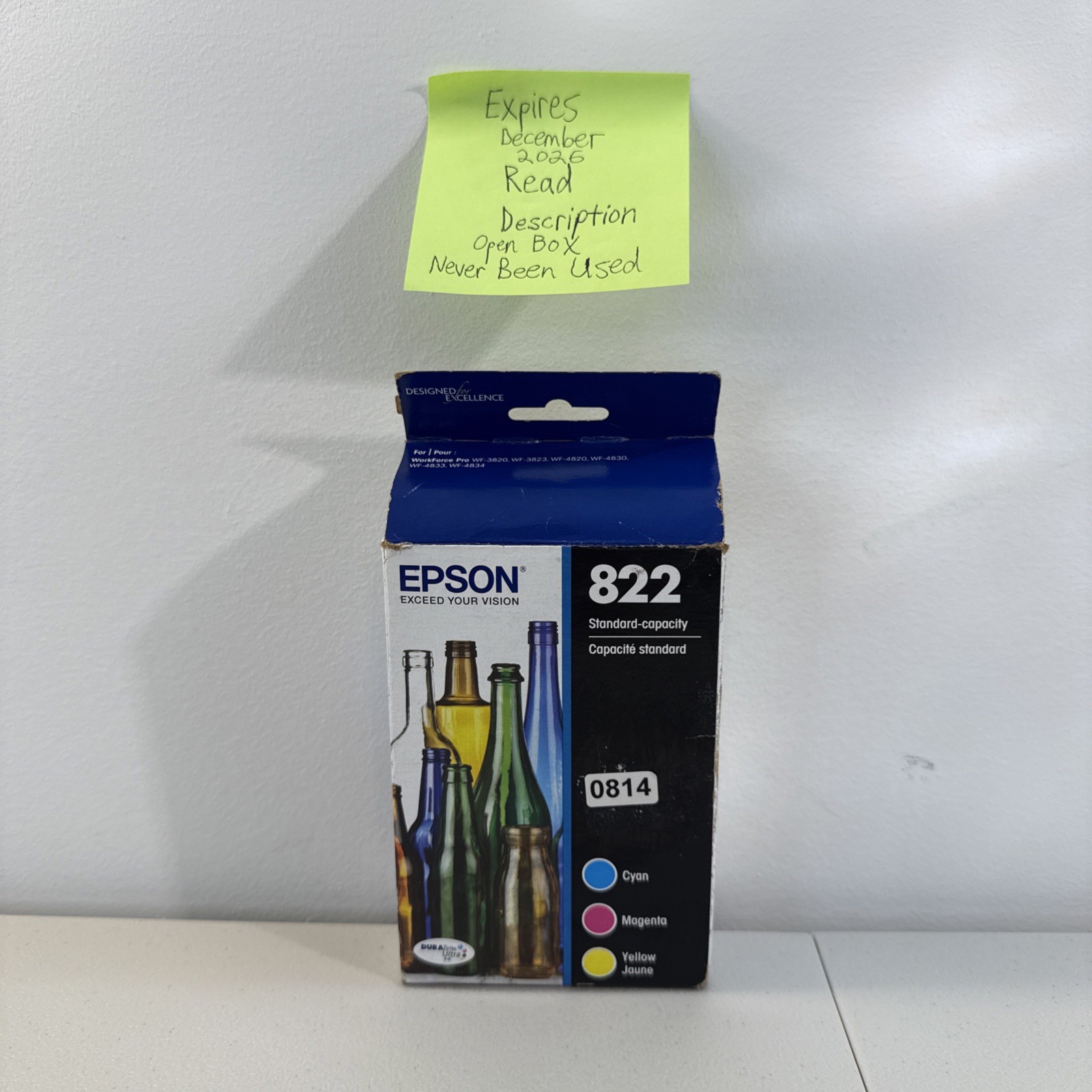 Epson 822 Cyan, Magenta, Yellow Cartridge Exp. 12/2026 (Read Description Below)