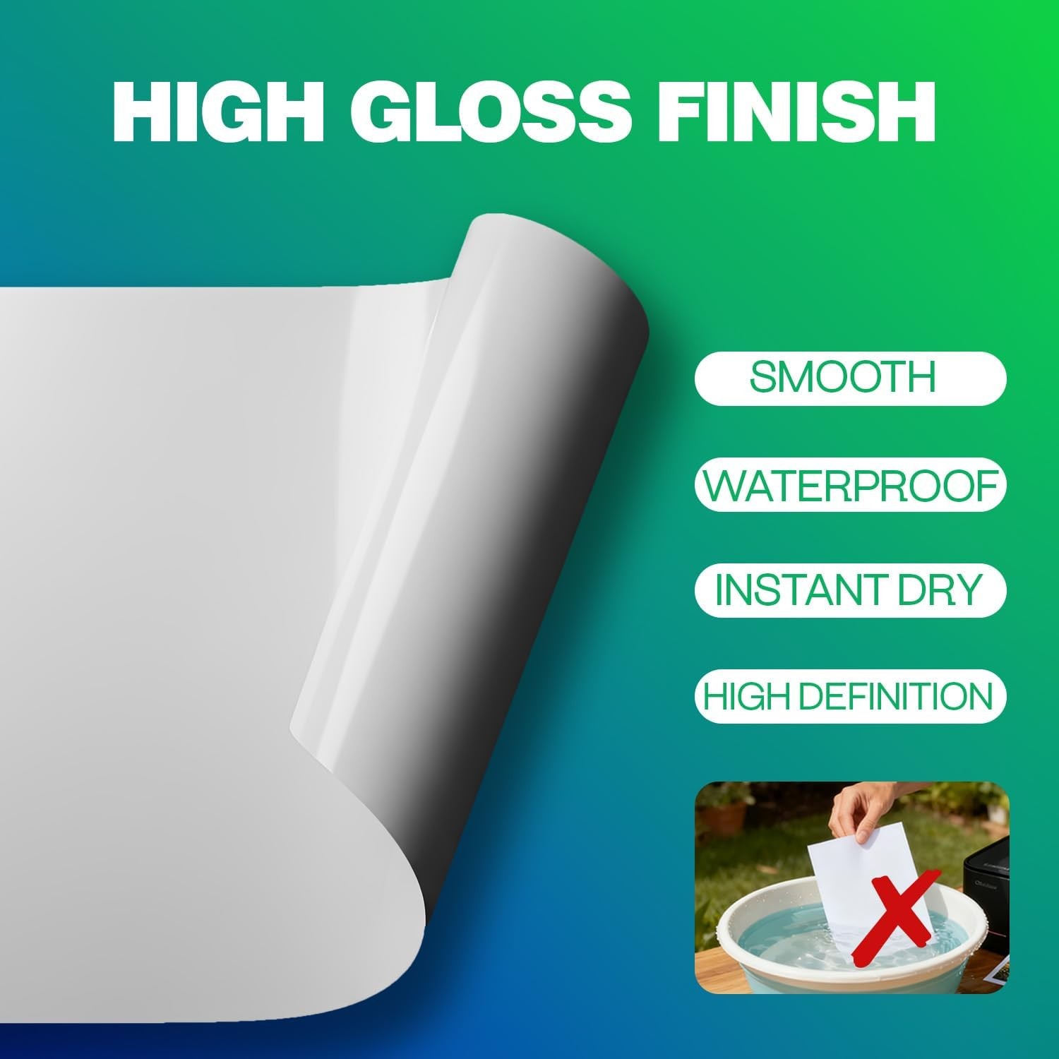 200 Sheets 4×6 Inch Glossy Single Sided Heavyweight Photo Paper 70LB Inkjet