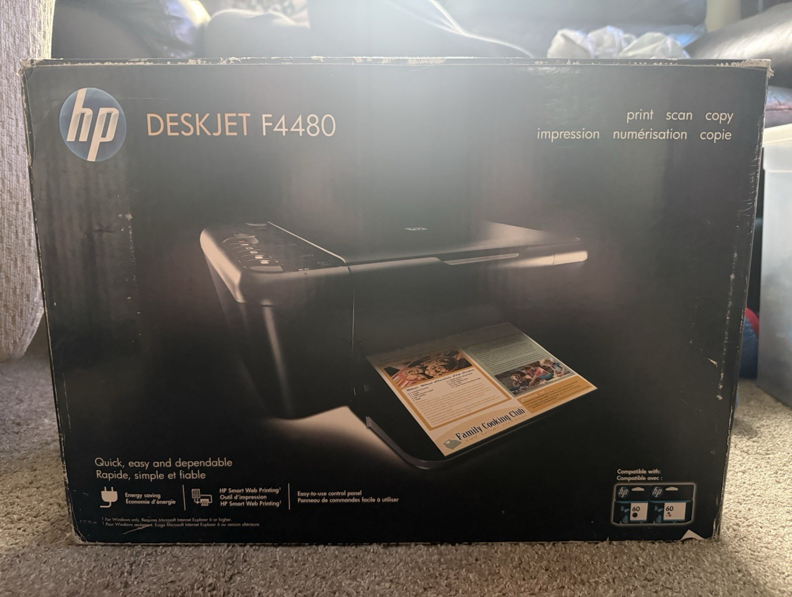 HP DeskJet F4480 All-in-One Color Inkjet Printer Scanner Copier USB 4800×1200