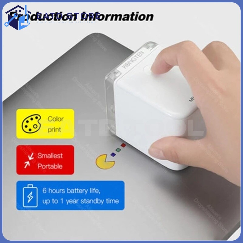 Color Handheld Inkjet Printer Mini Portable Wireless Mobile WIFI USB Bluetooth