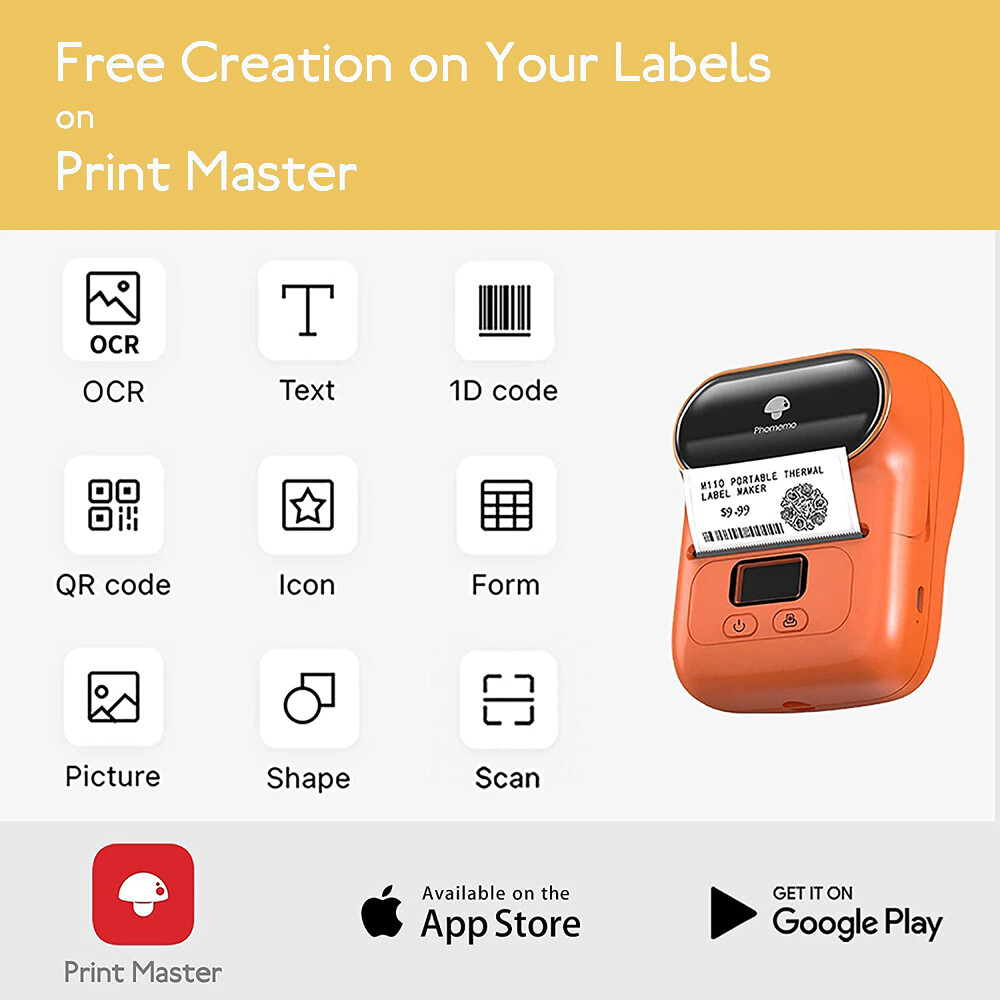 Portable Bluetooth Label Sticker Maker Machine Wireless with Thermal Paper Lot