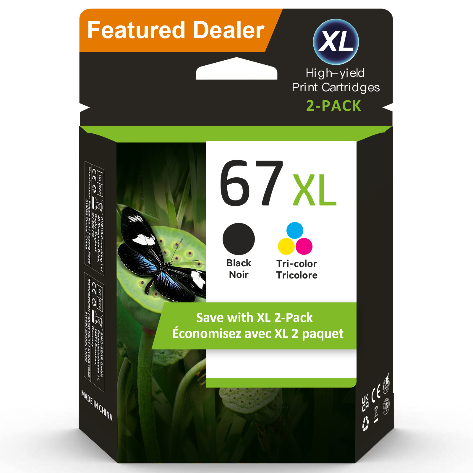 For HP 67XL Ink Cartridge for HP 67 Deskjet 2755 4155 2700e Envy 6010 6055 6020e