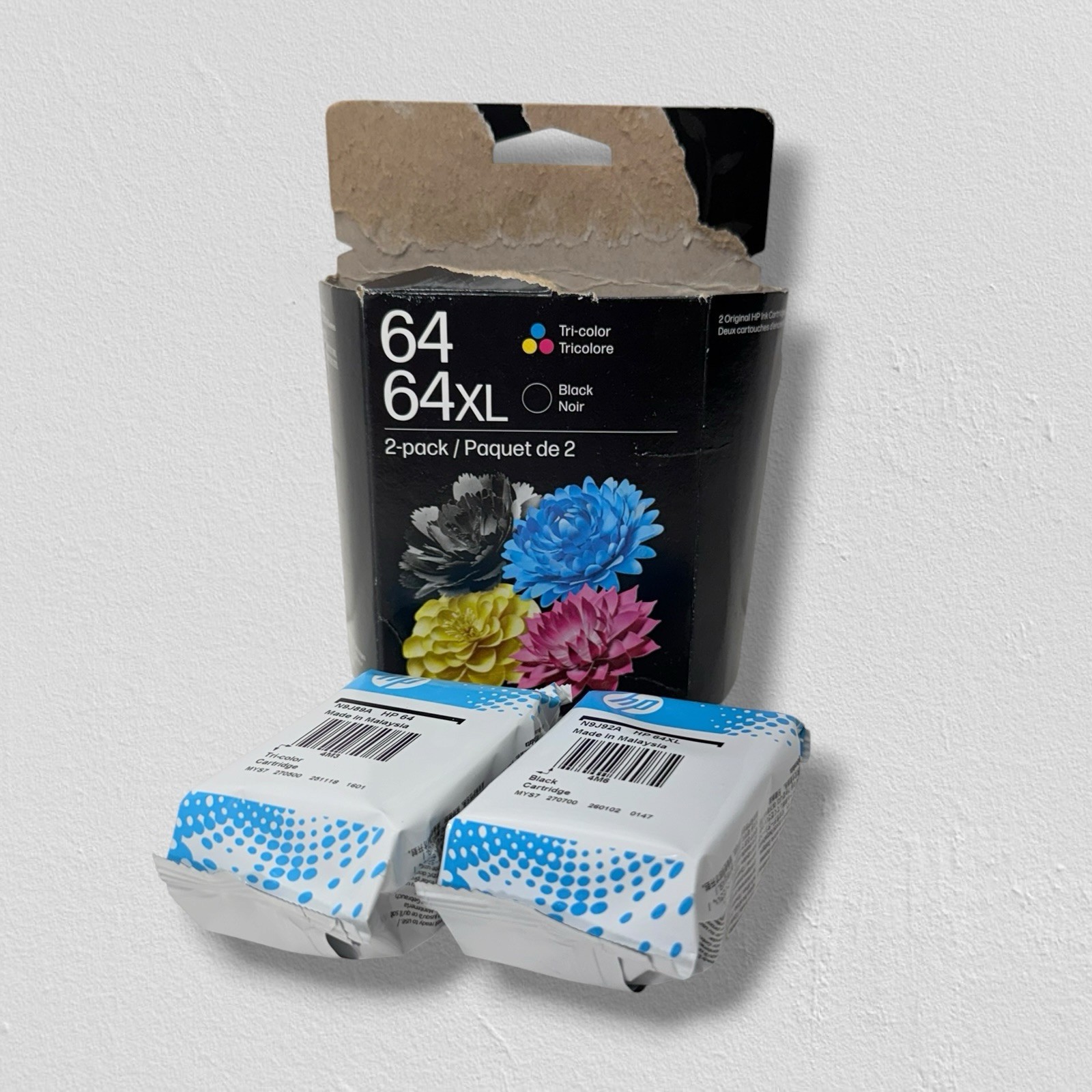 HP 64XL High Yield Black And 64 Tricolor Original Genuine Ink Cartridges | NEW