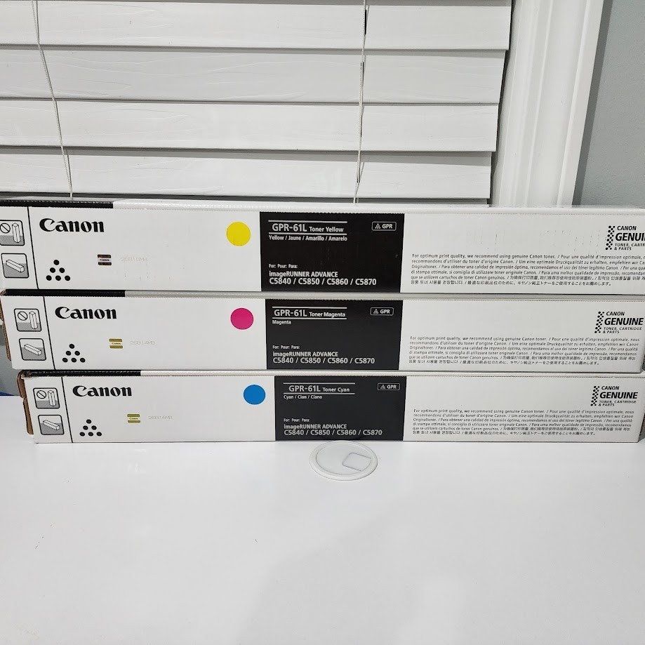 Canon GPR-61L Yellow Magenta Cyan Toner Cartridge Lot of 3
