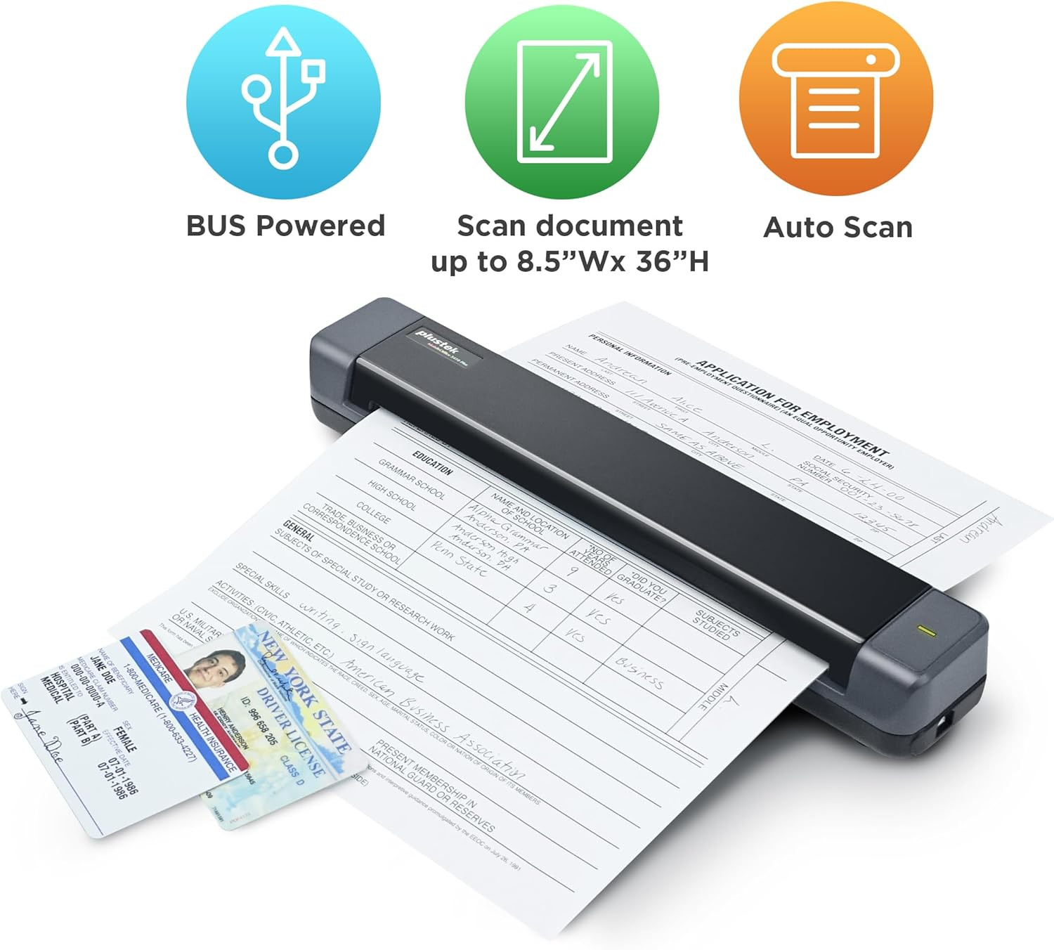 Mobile Scanner S410 plus – Portable Sheet-Fed Document Scanner – for Windows 7 /