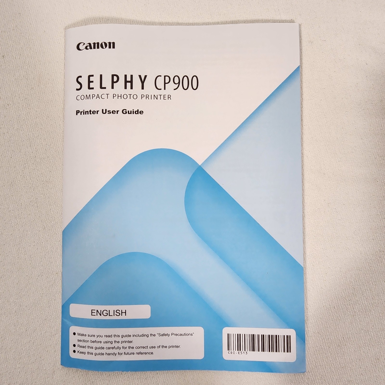Canon Selphy CP900 Compact Photo Printer User Guide + CD Solution Disk