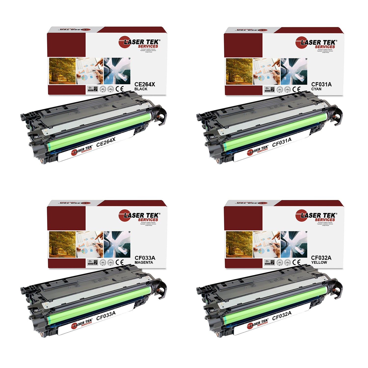 4Pk LTS 646X BCMY HY Compatible for HP Color LaserJet CM4540MFP Toner Cartridge