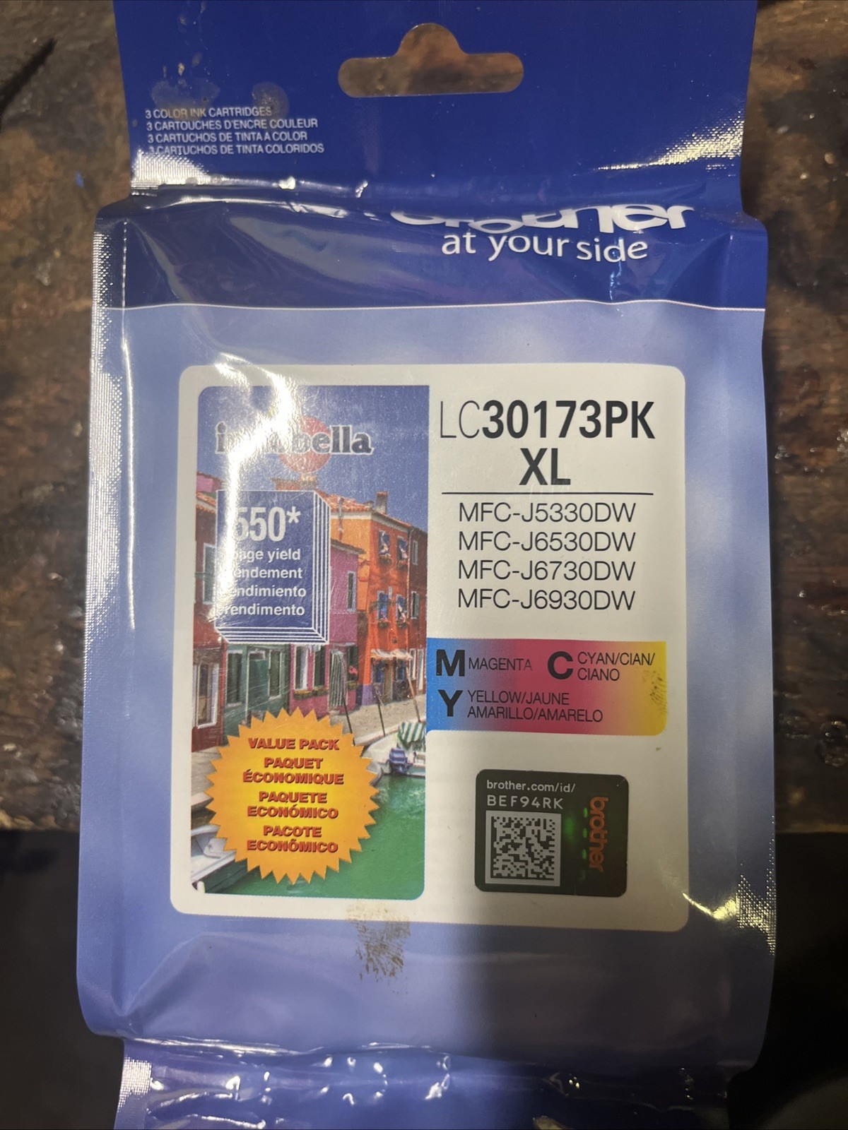 Brother LC30173PK XL Super High-Yield Ink Cartridge Cyan, Magenta, Yellow