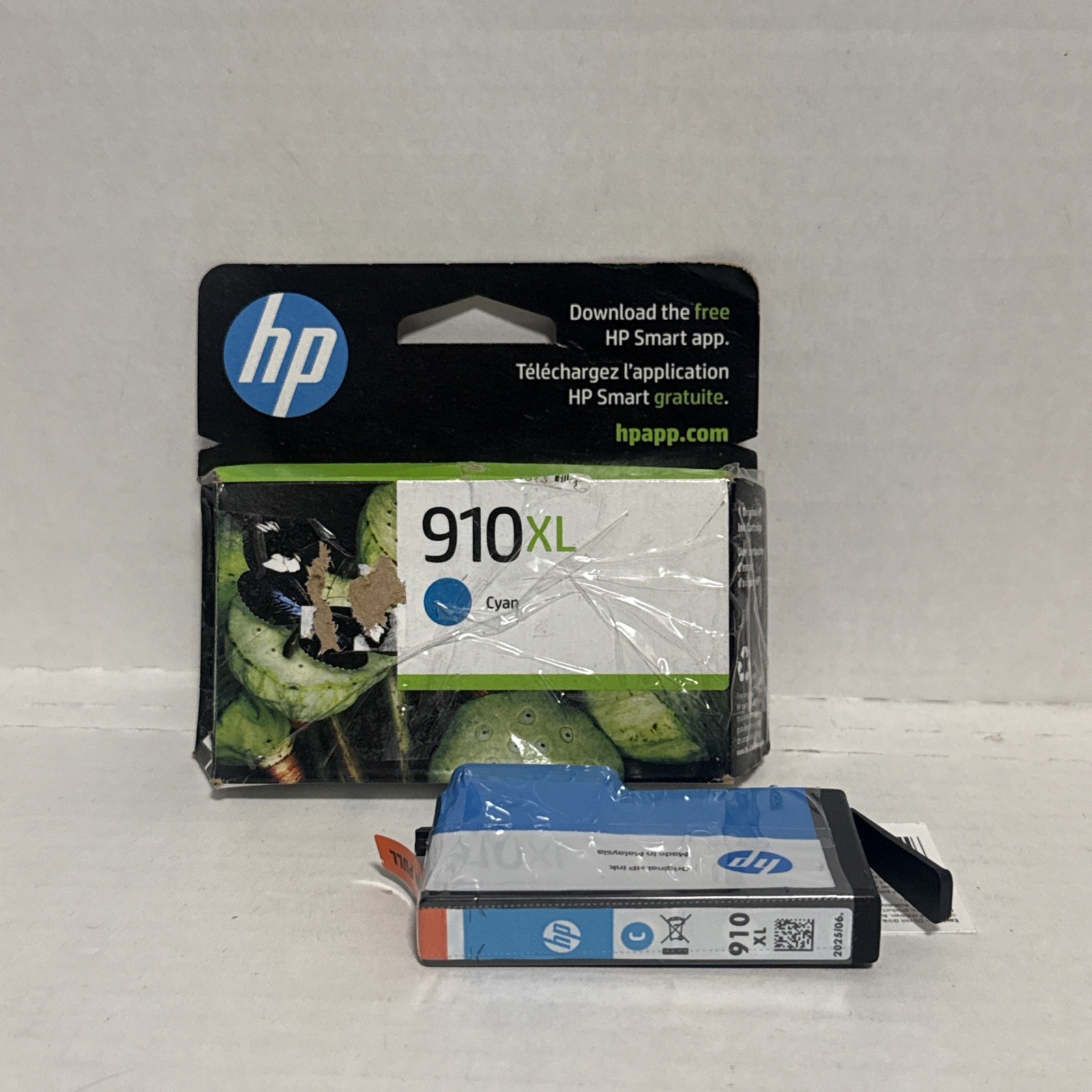 Genuine HP 910XL Cyan Ink Cartridge – 06/2025 Cartridge Sealed Open Box