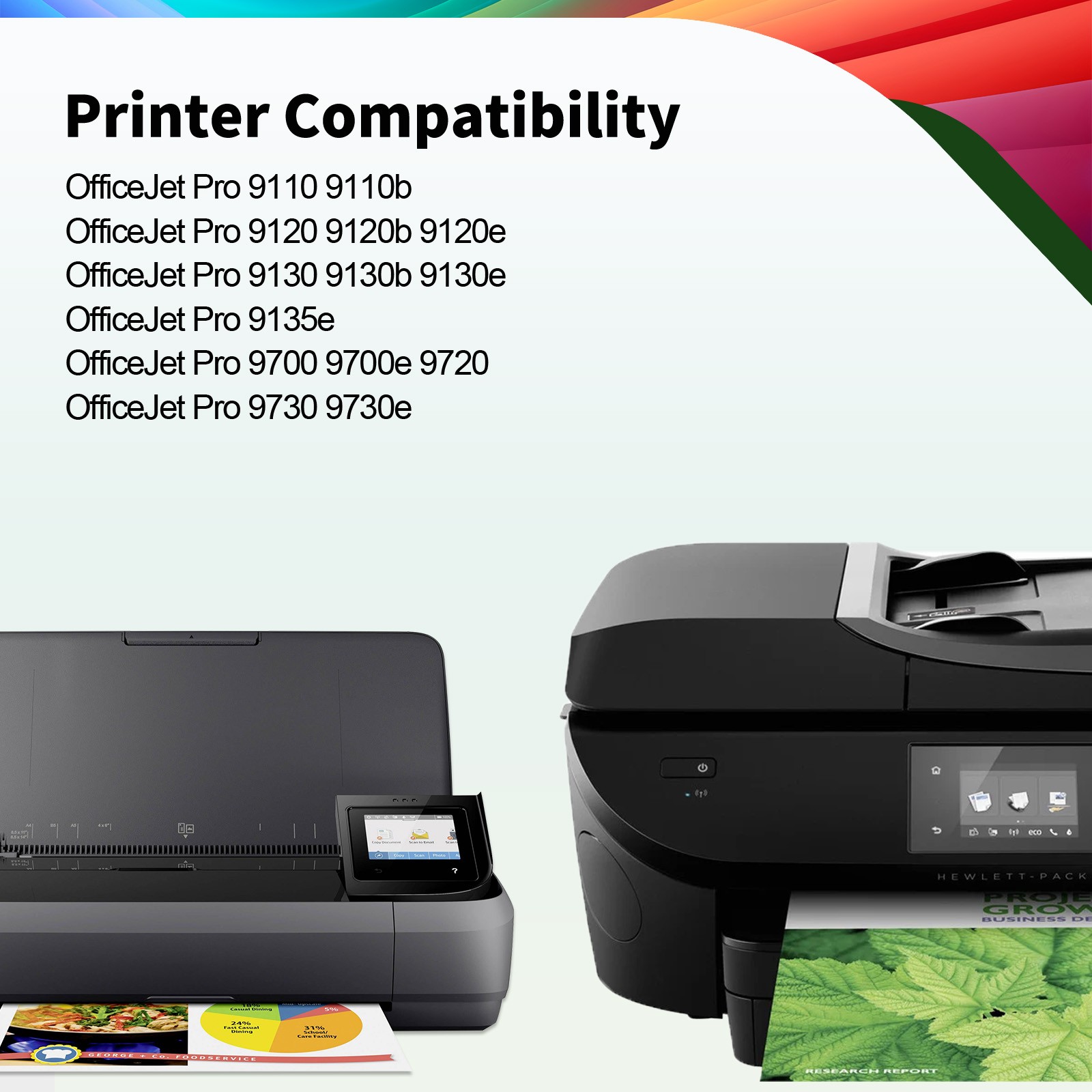 Compatible 936e Black Ink Cartridges for HP OfficeJet Pro 9110b 9135e 9125e 9130
