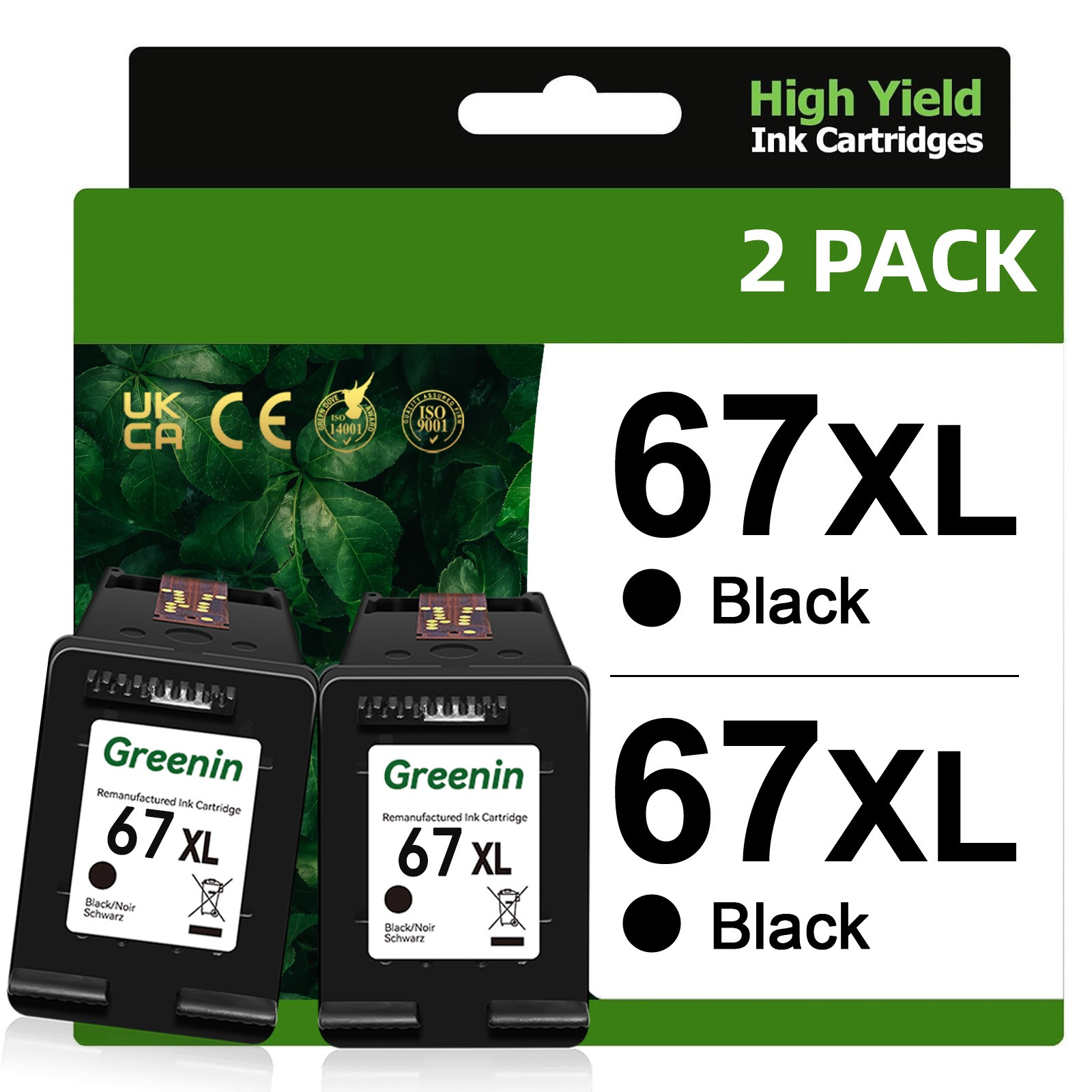 67XL Ink Cartridge for HP 67 Ink Deskjet 2700e 2800e 2852e 2855e Envy 6055e 6455