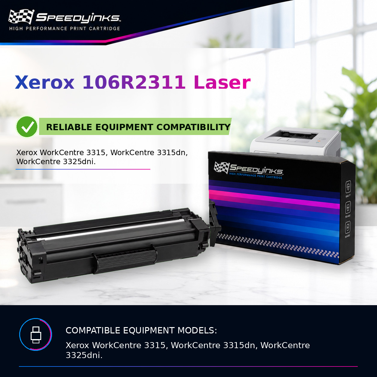 3pk For Xerox 106R02311 106R2311 Black Toner WorkCentre 3315 & WorkCentre 3325