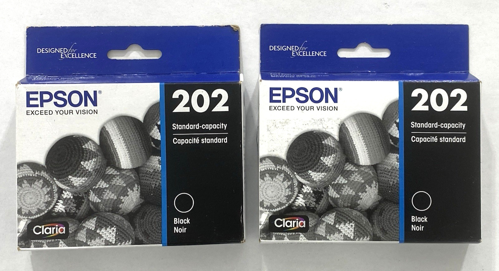 Lot of 2 EPSON 202 Black Original Ink Cartridge | New | Exp 11/2026 & 05/2027