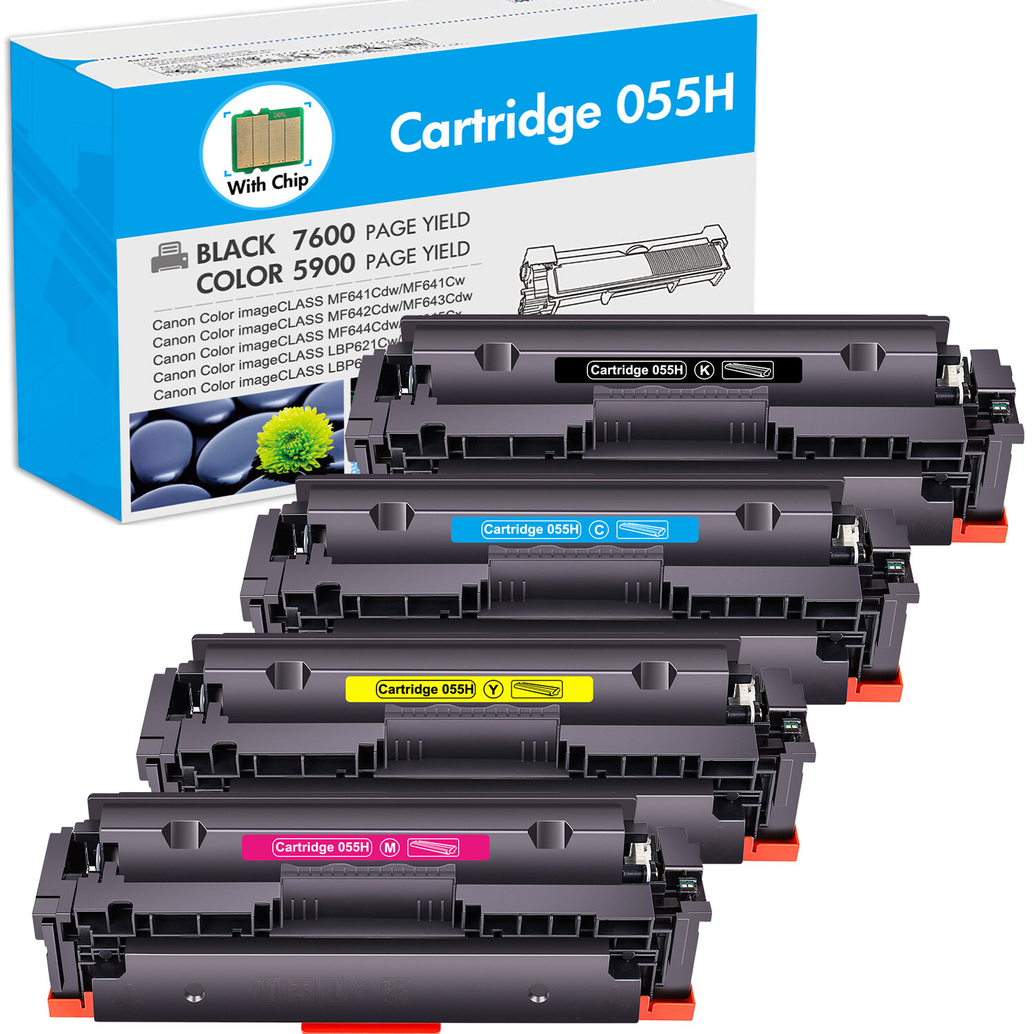 Toner For Canon 055 055H W/Chip ImageCLASS MFP MF741cdw MF743cdw MF745Cdw Lot