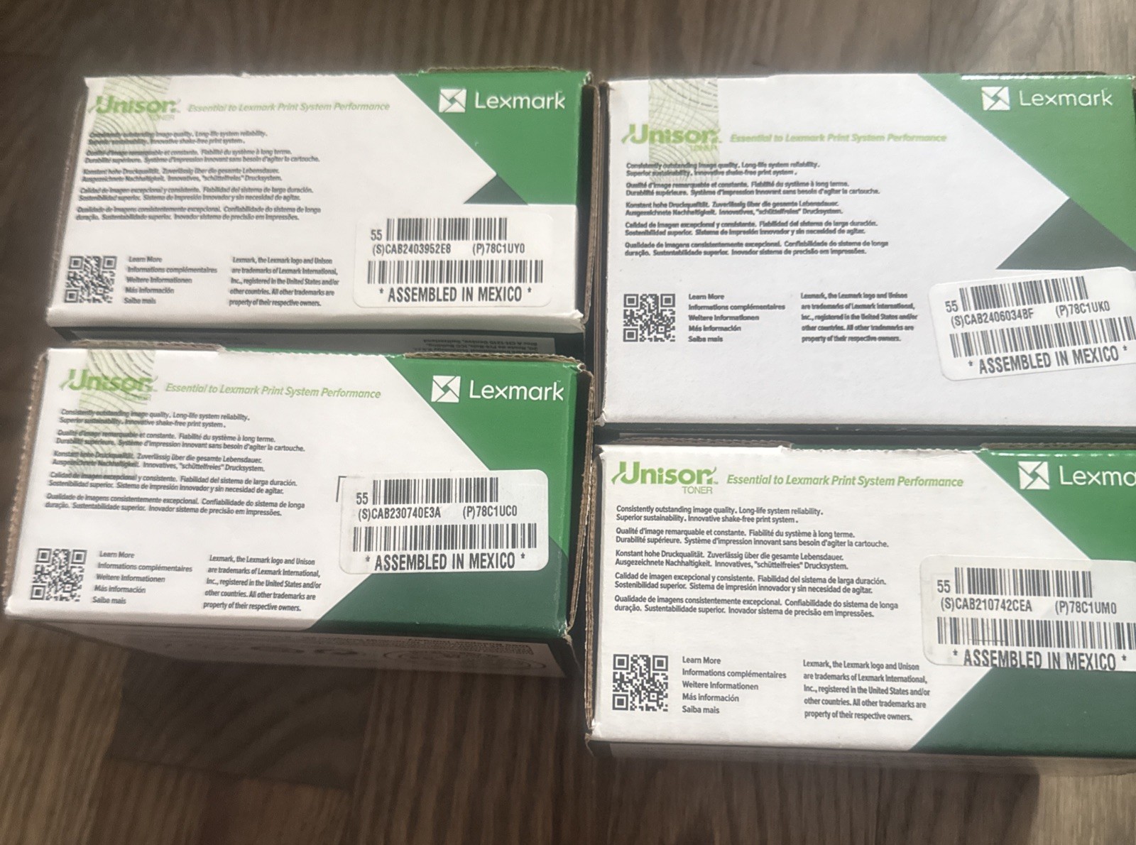 Lexmark 78C1UK0 78C1UC0 78C1UM0 78C1UY0 Toner Cartridges Sealed Set Of 4