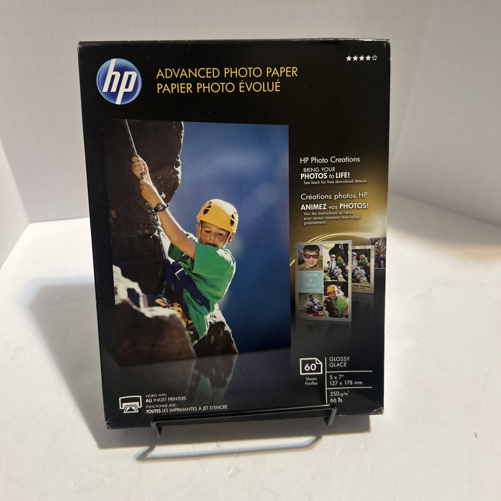 Hp Advanced injt Photo Paper – White – 5″ X 7″ -Glossy  60 Sheets,