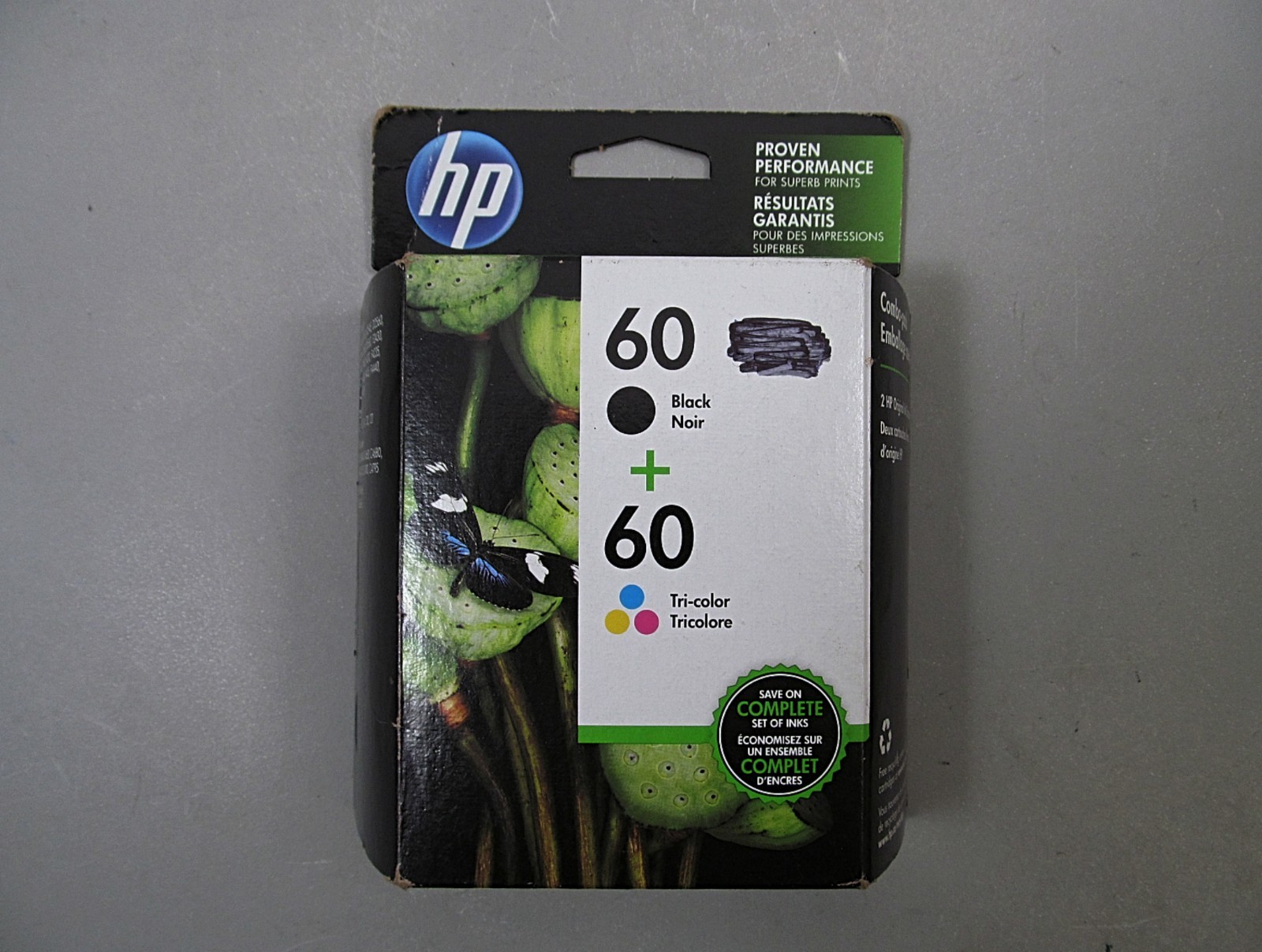 HP 60 Combo Pack Black & Tri-Color Ink Cartridges Exp. SEP 2022 Sealed Genuine