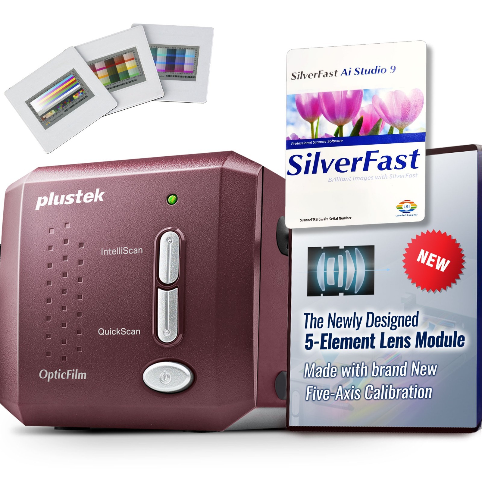 Plustek OpticFilm 9000i Ai Scanner – 3rd Gen Lens system with 5-Axis Calibration