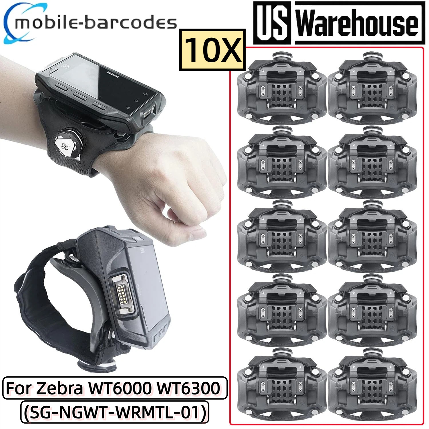 10X New Wrist Mount Strap (medium) for Zebra WT6000 WT6300 SG-NGWT-WRMTL-01